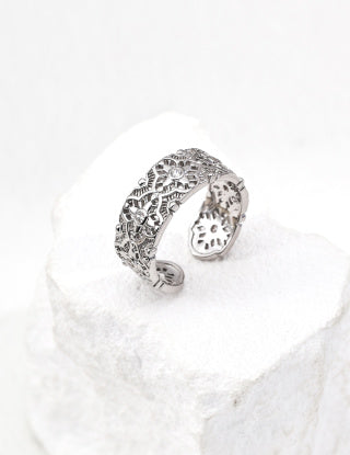S925 silver retro design zirconia ring