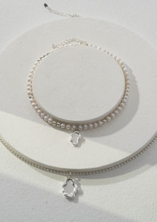 Jingbo Series Sterling silver necklace (adjustable length)