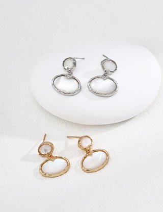 S925 Silver retro mother-of-Pearl earrings