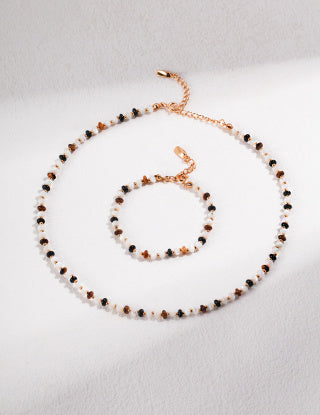 Pure silver tiger's eye necklace