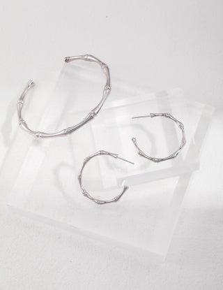 Pure silver half-ring bracelet