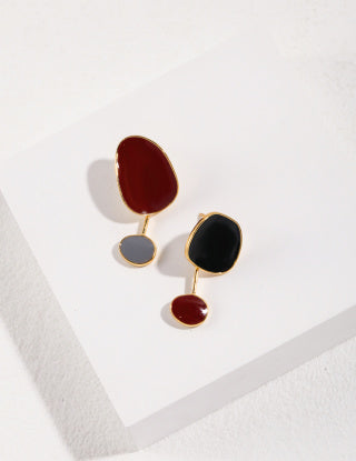Drip glaze earrings