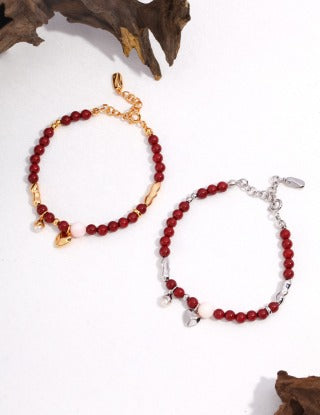 Original pure silver cinnabar bracelet