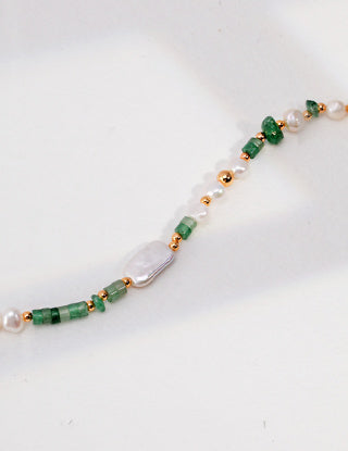 Pure silver pearl necklace