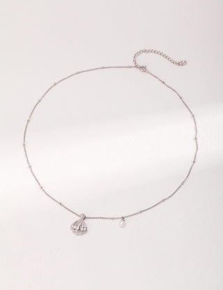 Pure silver pearl necklace