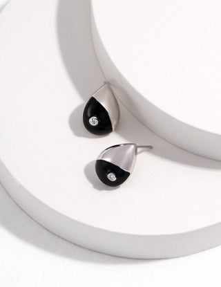 Sterling silver drop glaze earrings