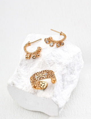 S925 silver retro Zircon earrings