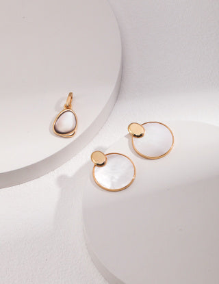 Sterling silver mother-of-pearl earrings