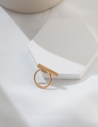 Pure silver geometric ring