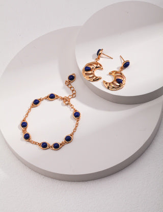 Pure silver crescent moon hollowed-out earrings