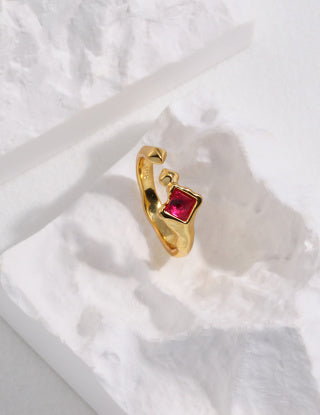 Pure silver open ring (adjustable