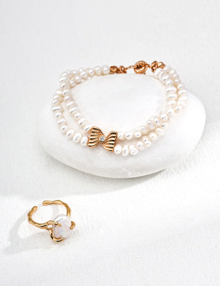 S925 Silver Design Sense natural pearl Zircon bracelet