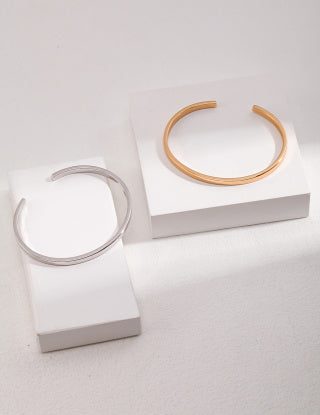 Pure silver smooth bracelet