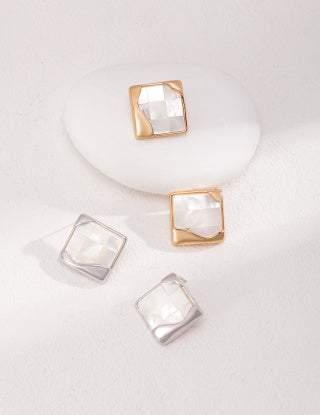 Sterling silver shell earrings