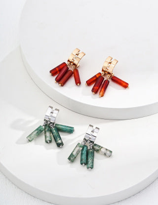 S925 Silver New Chinese-style agate earrings