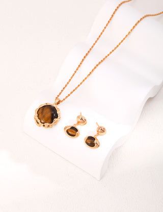 Pure silver tiger's eye necklace
