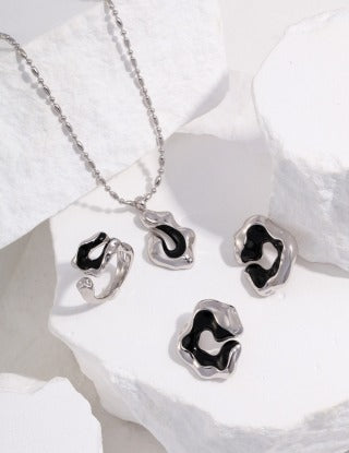 Sterling silver drop glaze earrings