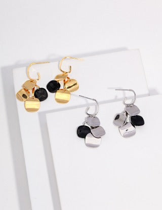 Pure silver elegant glazed earrings