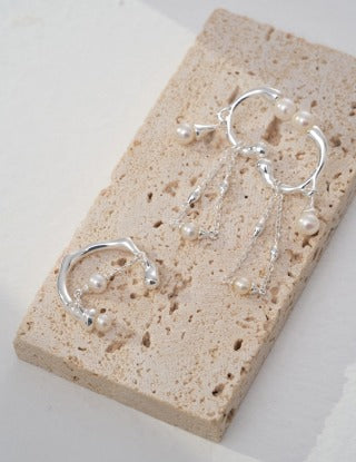 Pure silver beaded ring