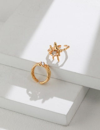 Pure silver grey moonstone best friend ring