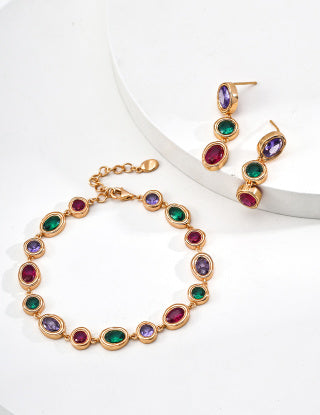 S925 Silver Fashion Colorful Zircon earrings