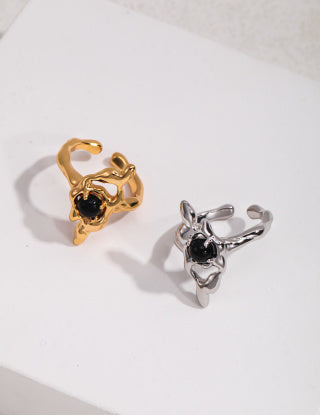 Turbid Sun Series Pure silver open ring