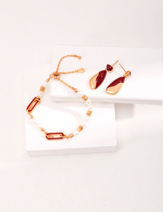 Pearlescent glazed earrings