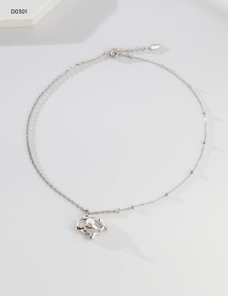Pure silver pearl necklace