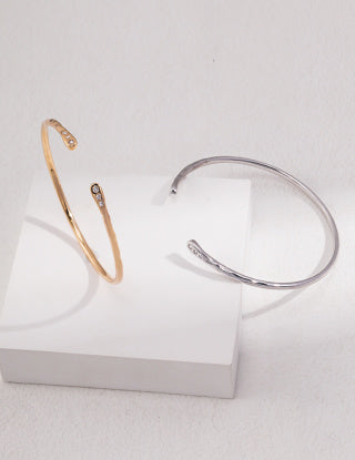 Pure silver simple bracelet