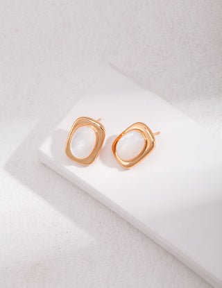 Sterling silver mother-of-pearl earrings