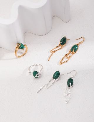 Malachite/Agate earrings