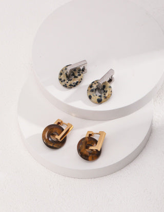 Natural tiger's eye/spotted stone earrings