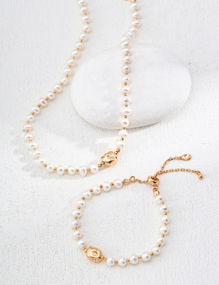 S925 silver simple natural Pearl necklace
