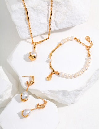 Pure silver natural pearl necklace