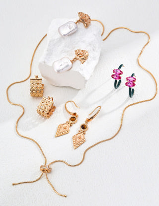 S925 silver retro tiger's Eye stone earrings