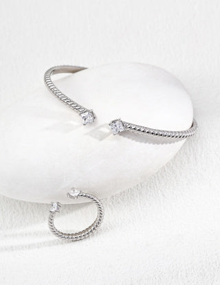 S925 silver adjustable Zircon bracelet