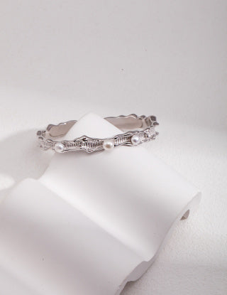 Natural Fluid Ocean Series Sterling Silver Bracelet (adjustable)