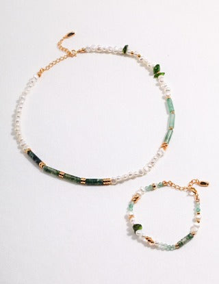 Pure silver pearl necklace