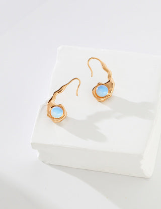 Pure silver agate opal earrings