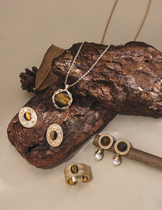 Pure silver tiger's eye necklace
