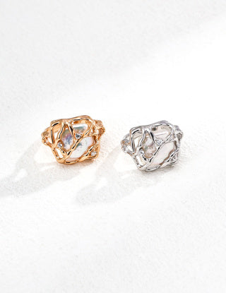 S925 Silver Fashion Natural Pearl Zircon earrings