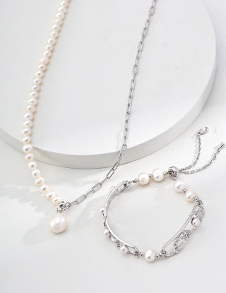 S925 Silver Retro natural pearl bracelet