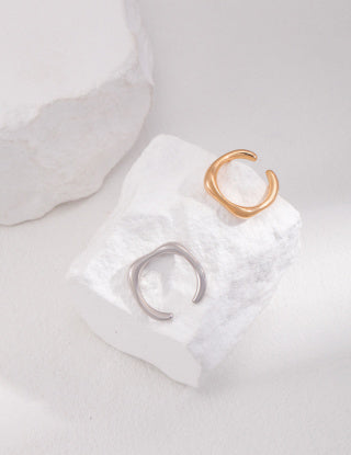 Pure silver open ring (adjustable