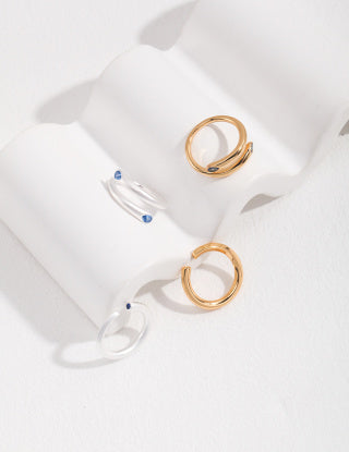 Pure silver sapphire ring
