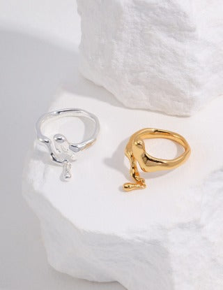 Pure silver simple ring