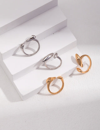 Pure silver open ring (adjustable