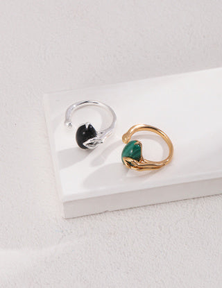 Malachite/Agate ring (adjustable