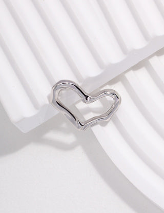Pure silver heart-shaped pendant necklace