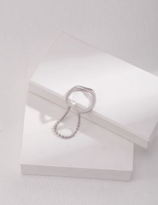 Pure silver open ring (adjustable