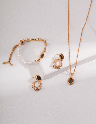 Pure silver tiger's eye earrings